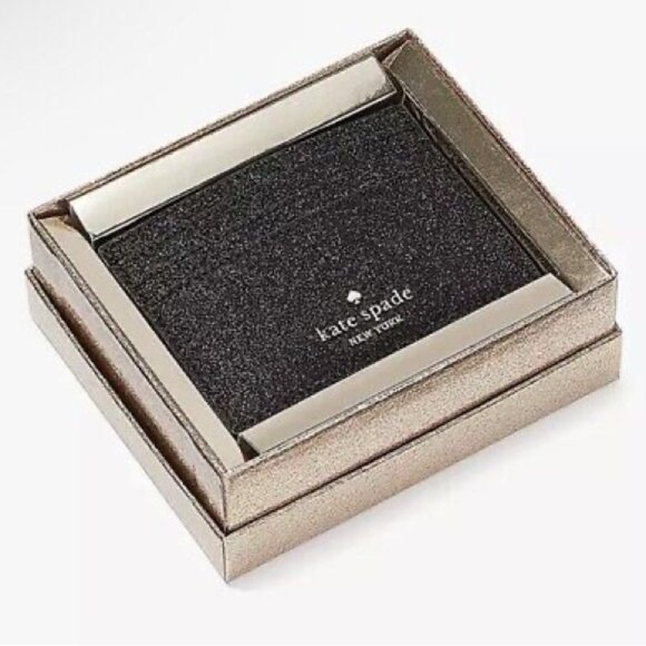 kate spade Accessories - NWT Kate Spade Lola Glitter Boxed Small Slim Card Holder Black